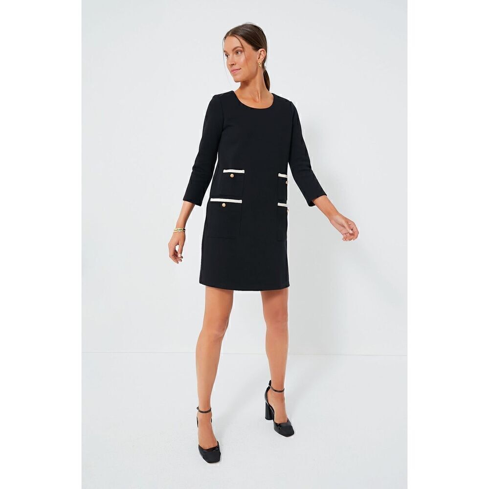 Tuckernuck Black Francoise Mod Mini Dress women's size medium NEW NWT